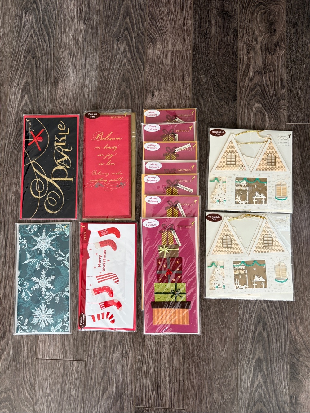 Papyrus Holiday Greeting Cards Assorted Mostly Gift Enclosures 13 Cards
